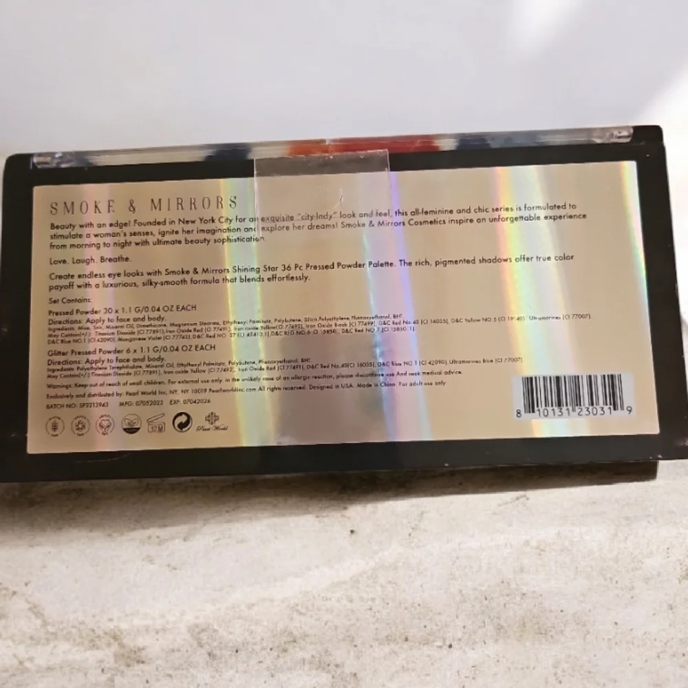 Smoke & Mirrors Shining Star 36 Pressef Powder Eye Shadows NWOT
